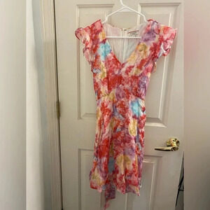 The Mint Julep Boutique v neck tie Dye mini Dress size small-hardly worn